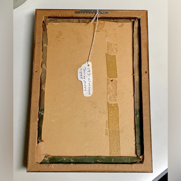 1931 Vintage Artist Signed Framed Oil Paint on Canvas Potrait of Boston Terrier - Picture 14 of 16